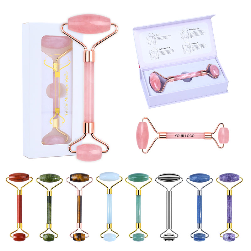 Natural crystal face wand being used for facial massage ritual
