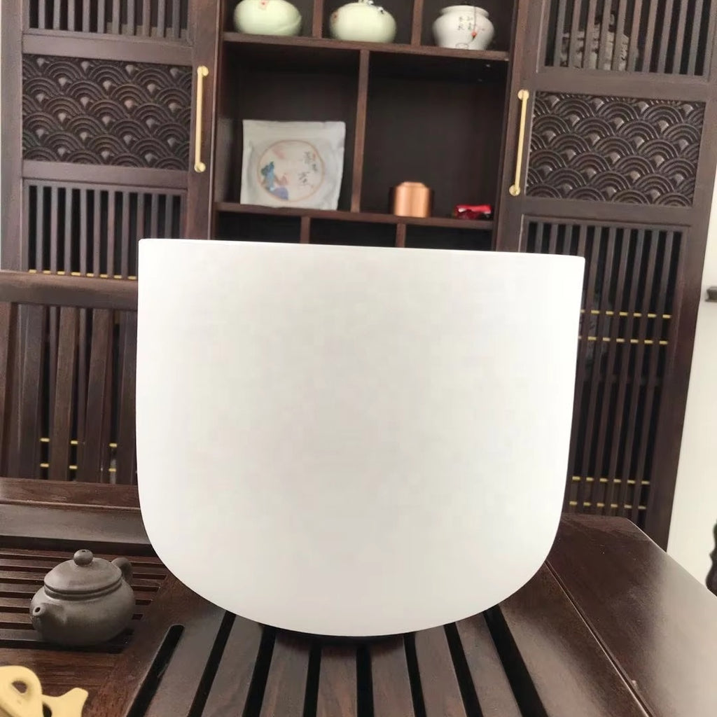 Frosted Quartz Crystal Singing Bowl - Sound Healing & Meditation Instrument