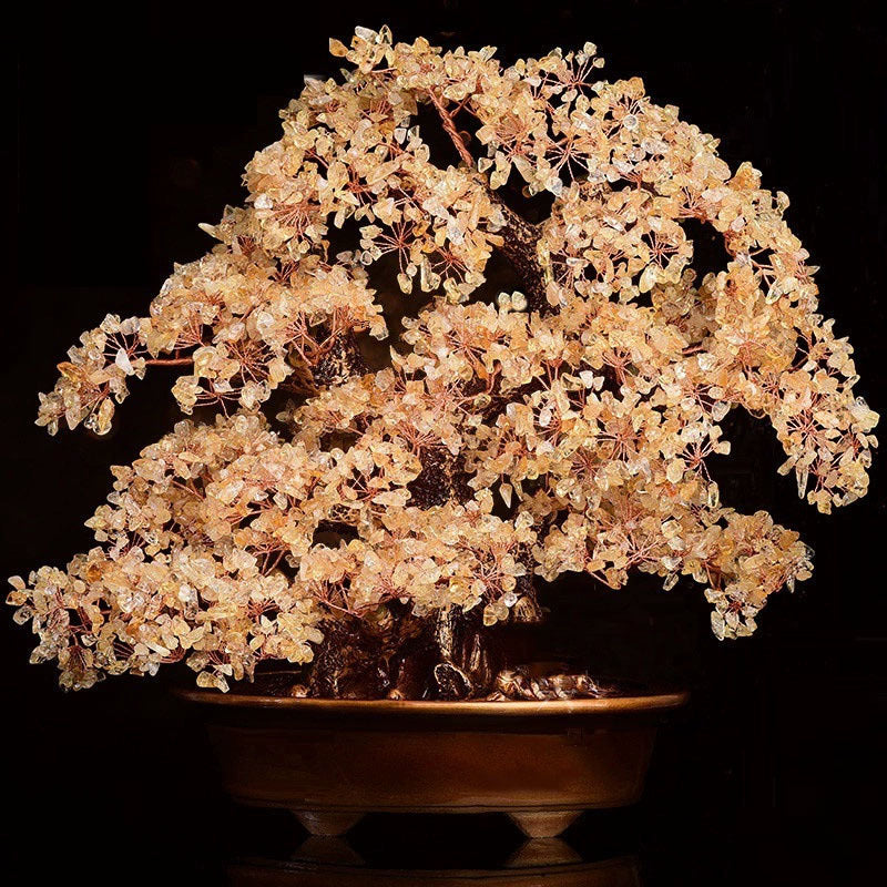 Large Natural Crystal Gemstone Feng Shui Tree — Premium Display Piece