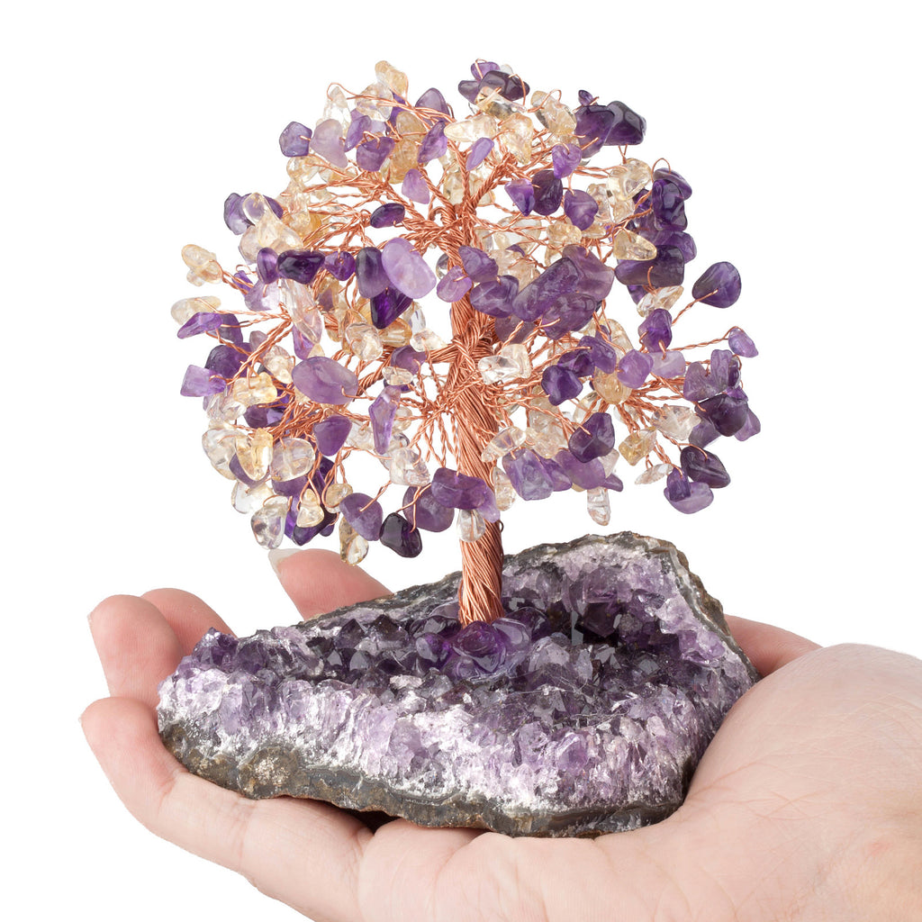Amethyst Cluster Base Crystal Feng Shui Wealth Tree