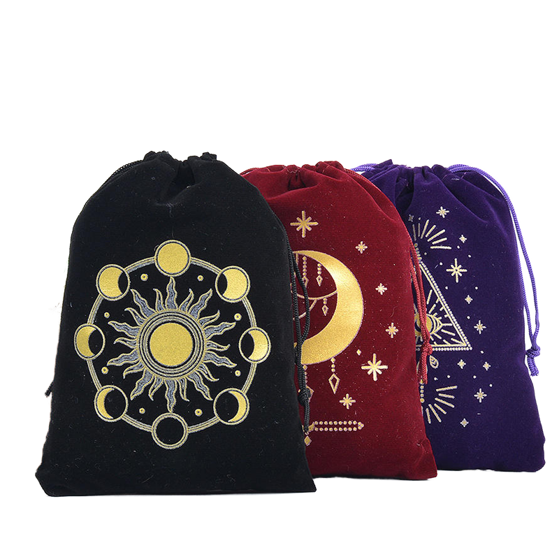 Zodiac Crystal Card Set with Moon & Star Velvet Pouch