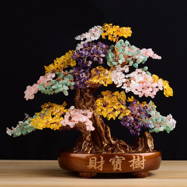 Premium bonsai crystal gemstone tree luxury display gift