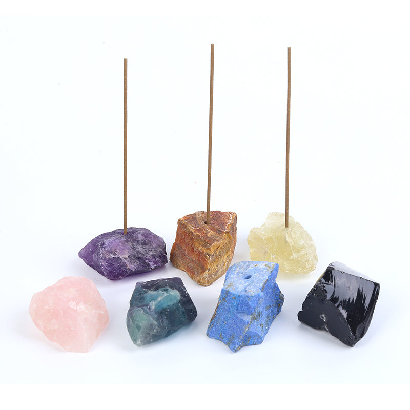 Crystal chip incense stick holder altar desk spiritual home decor