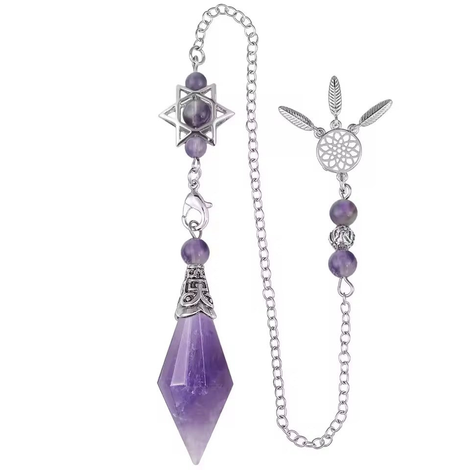Natural Amethyst Crystal Pendulum for Dowsing & Divination - Spiritual Tool
