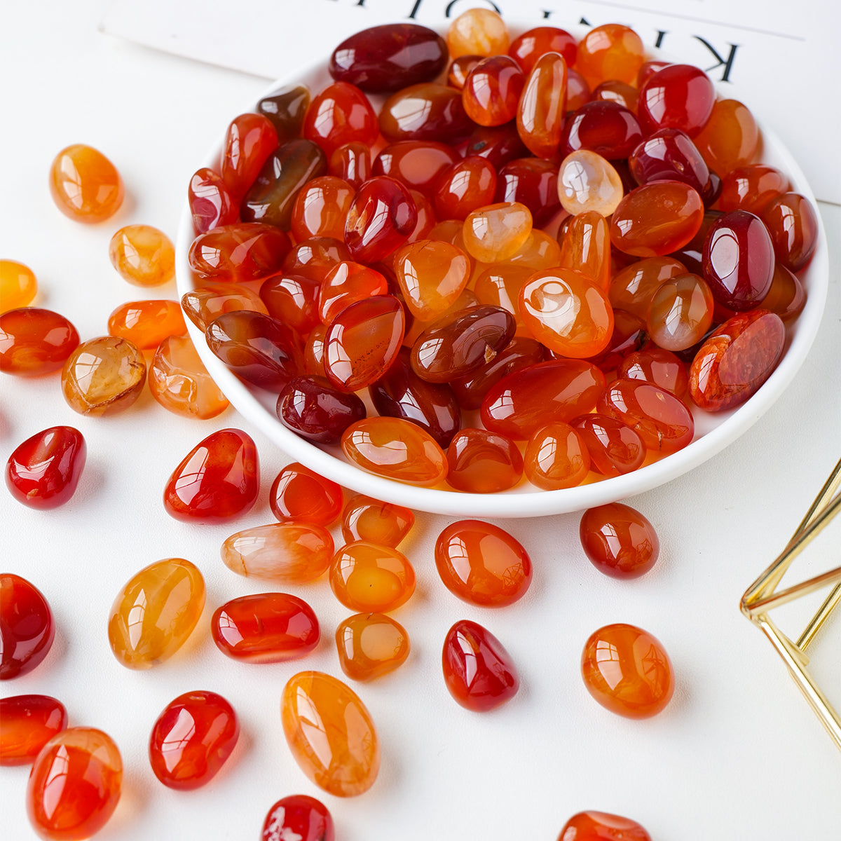 Natural Carnelian Tumbled Stones - Confidence & Creativity Sacral Chakra Crystals