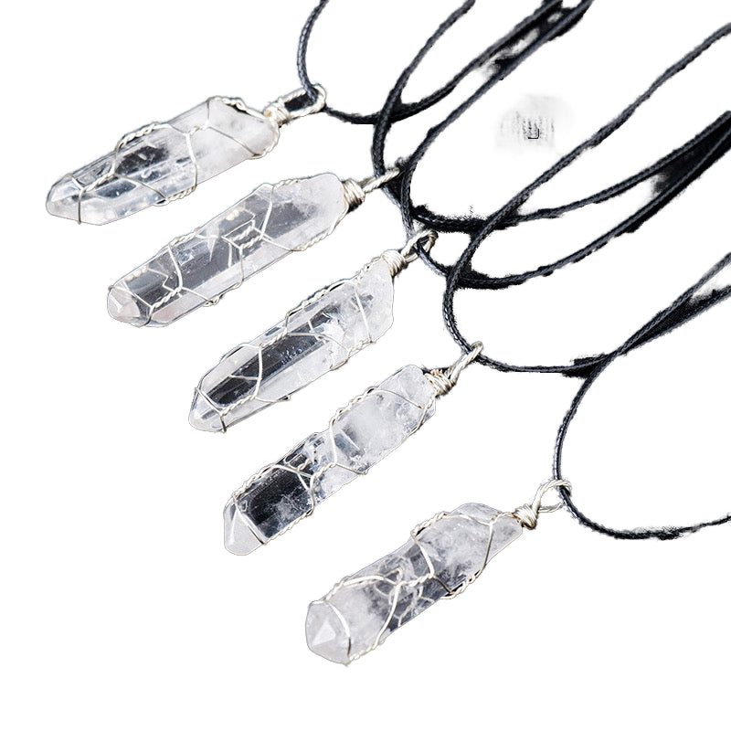Clear Quartz Crystal Point Pendant Necklace - Master Healer Amplifier Jewelry