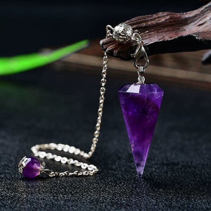 Natural Amethyst Crystal Pendulum for Dowsing & Divination - Spiritual Tool