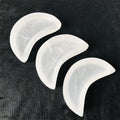 Selenite moon bowl crystal charging plate altar tray hand carved