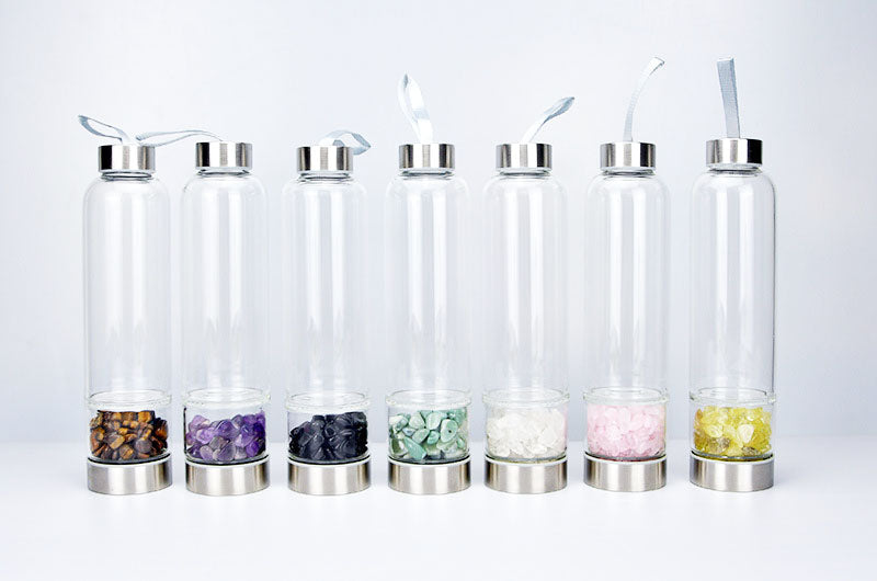 Crystal Healing Water Bottle | Natural Gemstone Infuser for Energy & Wellness