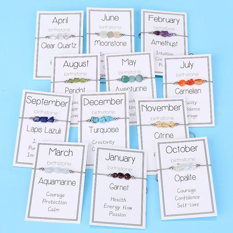 12 Zodiac Birthstone Crystal Set - Celestial Healing Stones Astrology Gift Box