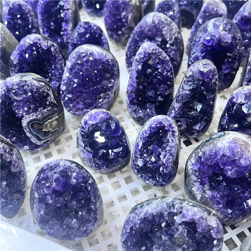 Natural Amethyst Crystal Cluster Geode - Premium Raw Specimen for Display & Healing