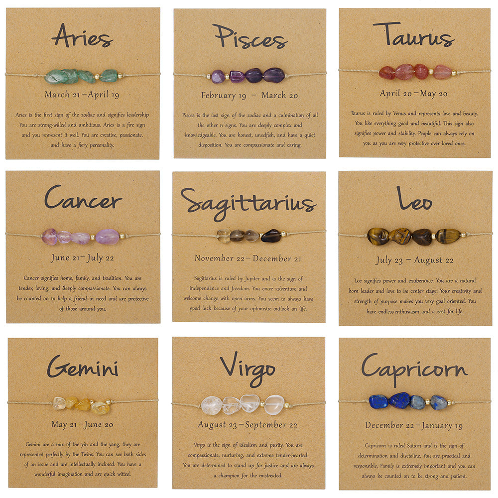 12 Zodiac Birthstone Crystal Set - Celestial Healing Stones Astrology Gift Box