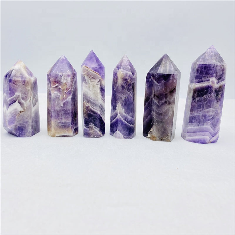 Natural Amethyst Crystal Tower Point - Polished Obelisk for Altar & Meditation