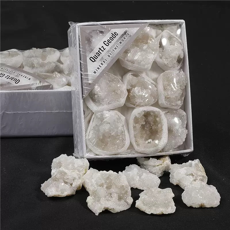Natural quartz geode cluster raw crystal wholesale collection