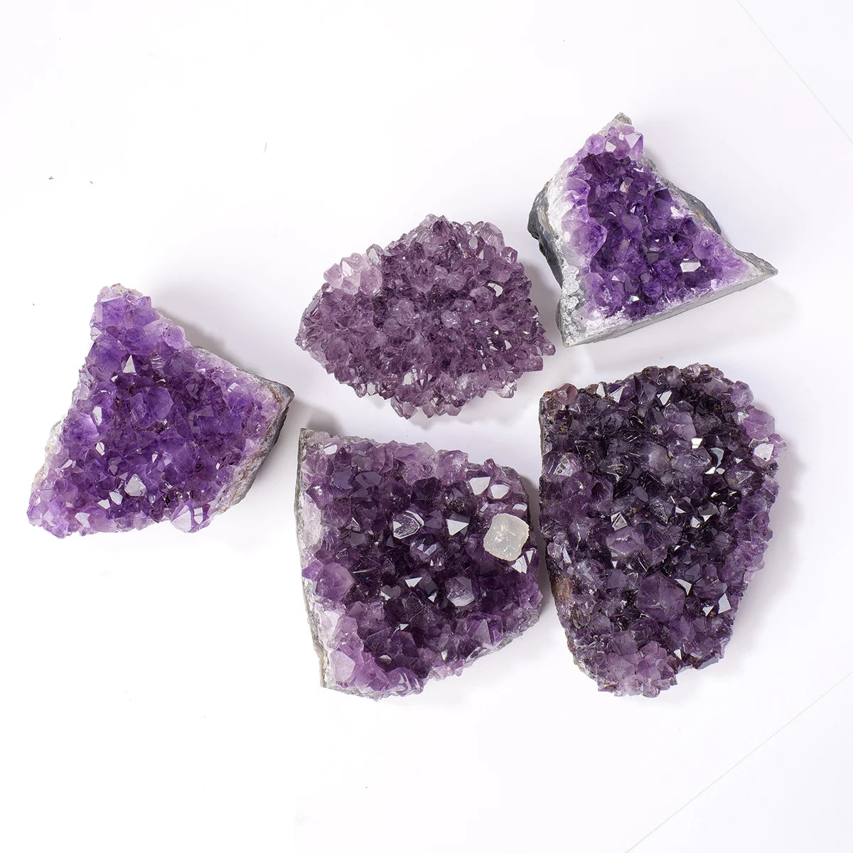 Natural Amethyst Cluster Specimen Brazilian Geode Display