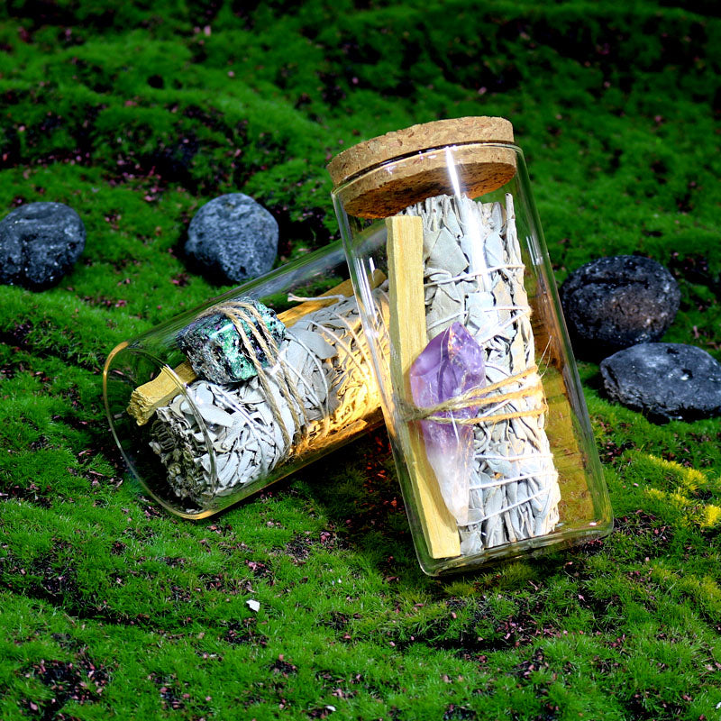 Spiritual Cleansing Starter Kit - White Sage, Palo Santo & Healing Crystals Bundle