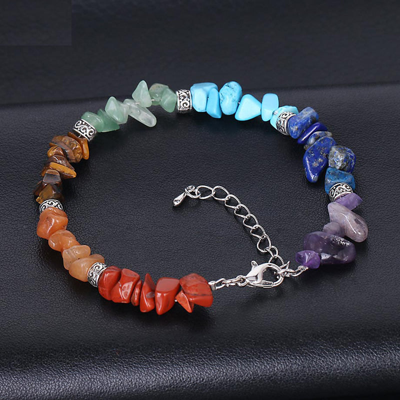 7 Chakra Natural Gemstone Healing Bracelet | Wholesale Crystal Jewelry