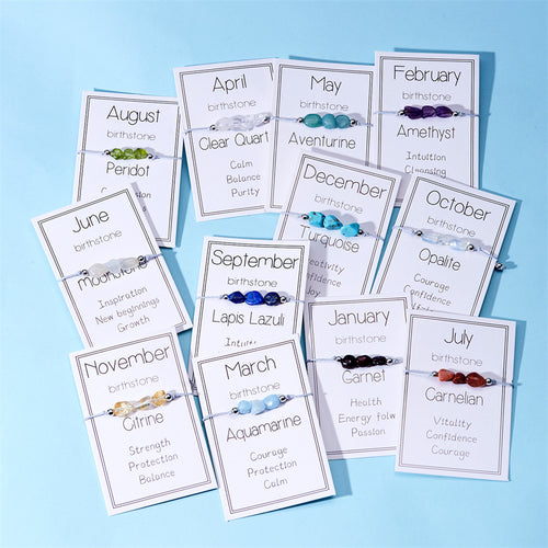 12 Zodiac Birthstone Crystal Set - Celestial Healing Stones Astrology Gift Box
