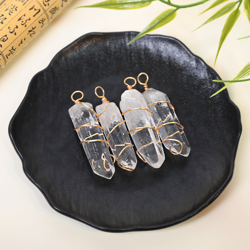 Clear Quartz Crystal Point Pendant Necklace - Master Healer Amplifier Jewelry