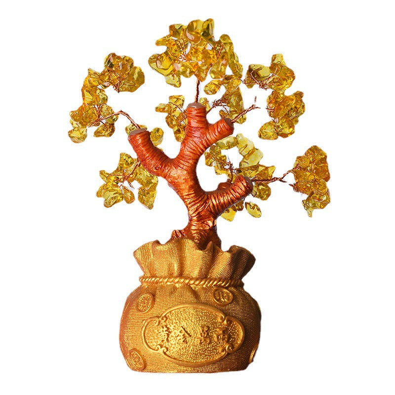 Citrine Crystal Money Tree — Wealth Manifestation Feng Shui Decor