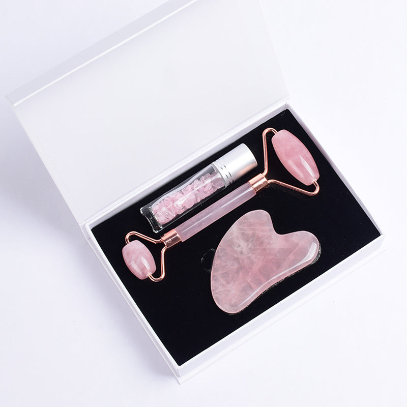 Rose Quartz Jade Roller Gua Sha Beauty Wellness Tool