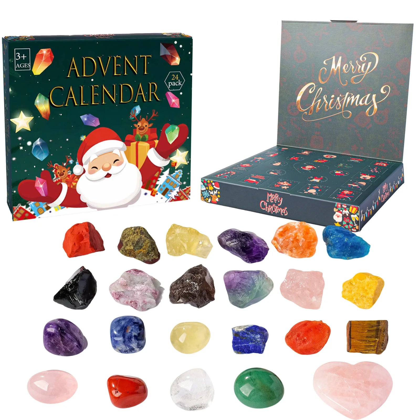Natural crystal rock mineral mystery gift box holiday retail
