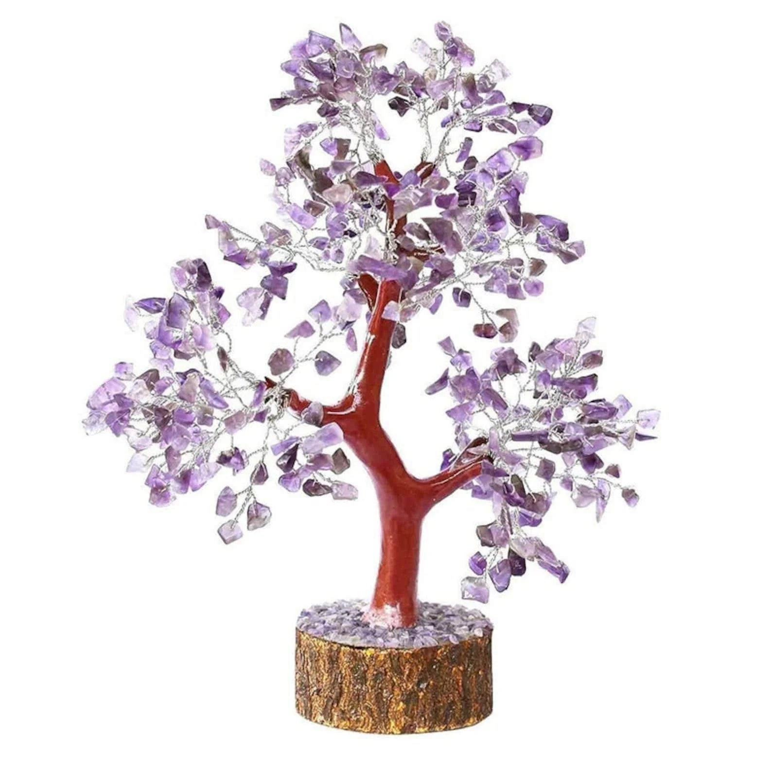 Crystal bonsai gemstone tree ornament zen desk decor handmade India
